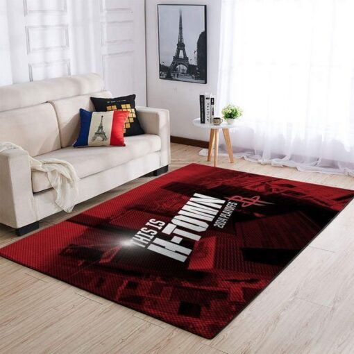 Houston Rockets Living Room Area Rug - Custom Size And Printing