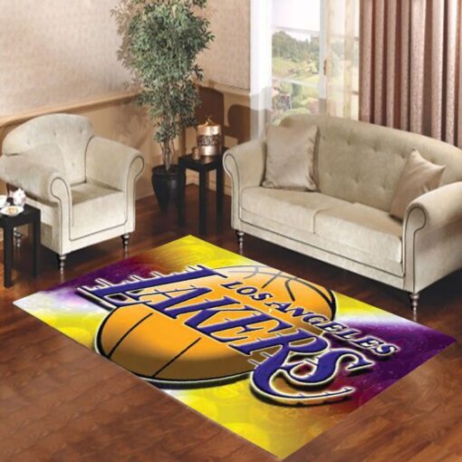 Los Angeles Lakers Living Room Area Rug - Custom Size And Printing