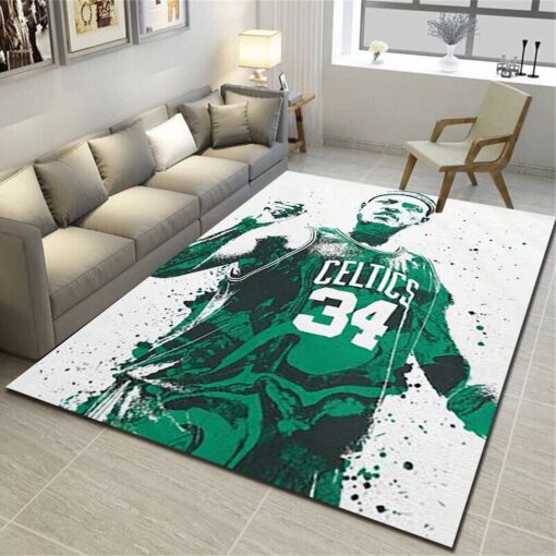 Boston Celtics Rug - Basketball Team Living Room Carpet - Custom Size And Printing