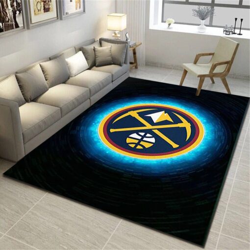 Denver Nuggets Personalized Area Rugs, Team Living Room Carpet - Custom Size And Printing