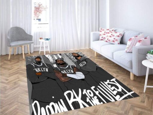 Brooklyn Nets Big Wallpaper Carpet Rug - Custom Size And Printing
