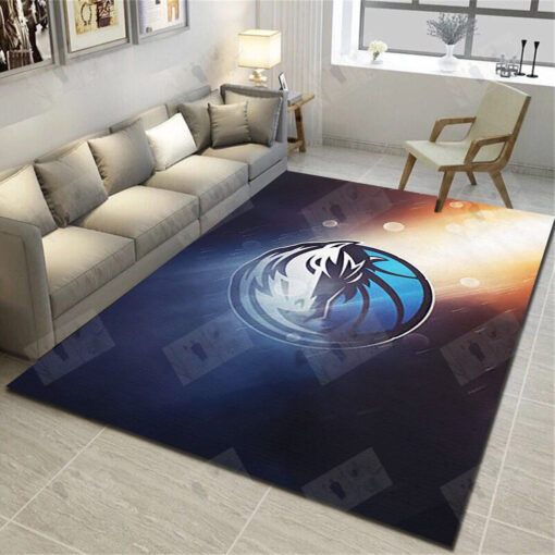 Dallas Mavericks Area Rug - Basketball Team Living Room Carpet - Custom Size And Printing