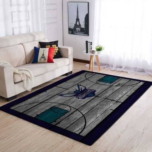 Charlotte Hornets Area Rug Nba Basketball Team Logo Carpet Living Room Rug - Custom Size And Printing