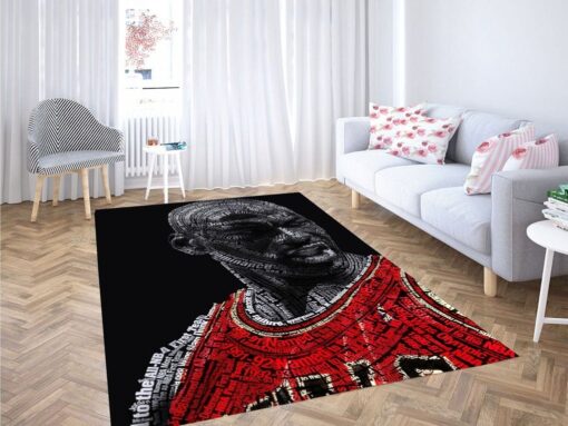 Chicago Bulls Player Living Room Modern Carpet Rug - Custom Size And Printing