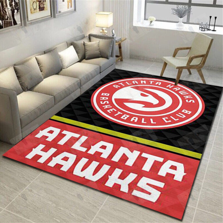 Atlanta Hawks Area Rug – Basketball Team Living Room Carpet – Custom Size And Printing