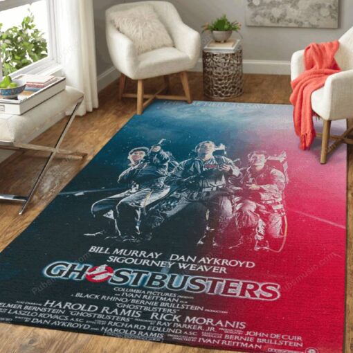 Ghostbusters Movie - Retro Vintage Movie Area Rug Carpet - Custom Size And Printing
