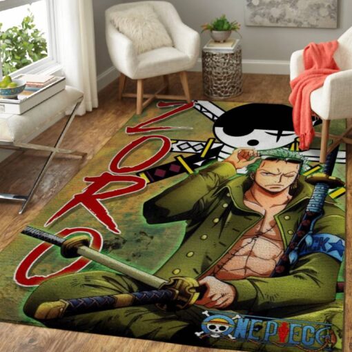Zoro One Piece Anime Characters Area Rug - Custom Size And Printing
