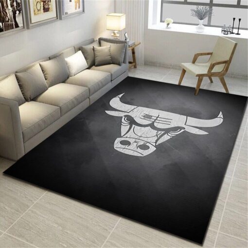 Chicago Bulls Rug - Basketball Team Living Room Carpet, Sports Floor Decor - Custom Size And Printing