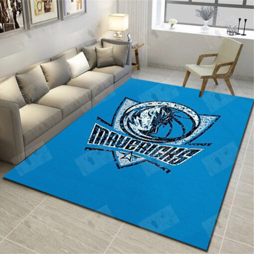 Dallas Mavericks Area Rug - Basketball Team Living Room Bedroom Carpet - Custom Size And Printing