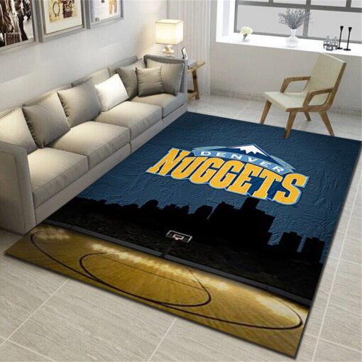 Denver Nuggets Rug - Basketball Team Living Room Bedroom Carpet - Custom Size And Printing