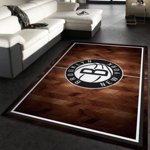 Brooklyn Nets Area Rug - Living Room Carpet - Custom Size And Printing