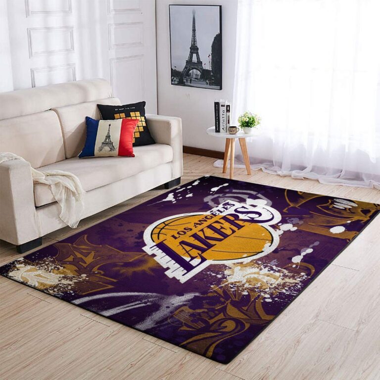 Los Angeles Lakers Area Rug Nba Basketball Team Logo Carpet Living Room Rug – Custom Size And Printing
