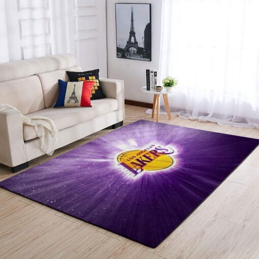 Los Angeles Lakers Area Rug Nba Basketball Team Logo Carpet Living Room Rug - Custom Size And Printing