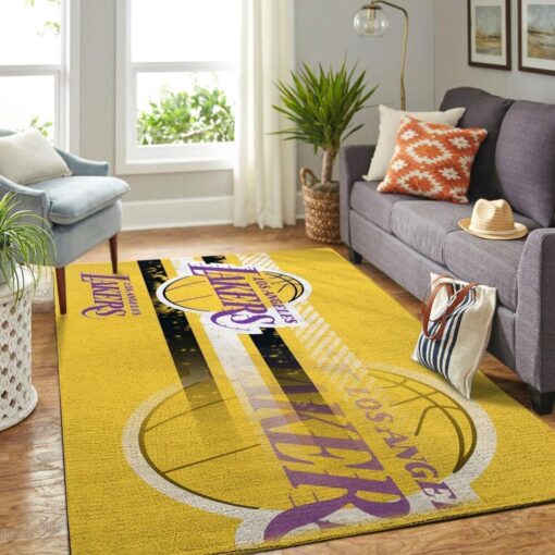 Los Angeles Lakers Area Rug Nba Basketball Team Logo Carpet Living Room Rug - Custom Size And Printing