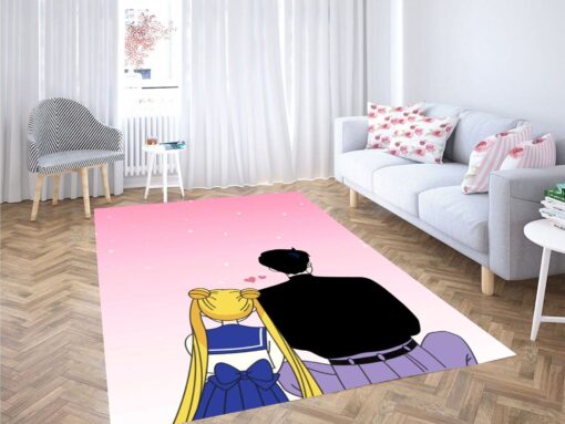 Sailor Moon In Love Aesthetic Carpet Rug - Custom Size And Printing
