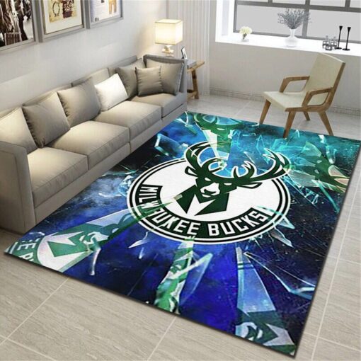 Milwaukee Bucks Area Rugs, Basketball Team Living Room Bedroom Carpet - Custom Size And Printing