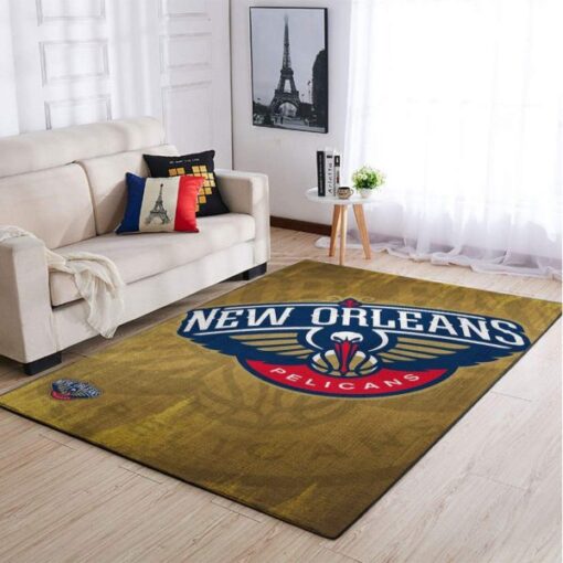 New Orleans Pelicans Team Logo Style Nice Gift Nba Living Room Carpet Rug - Custom Size And Printing