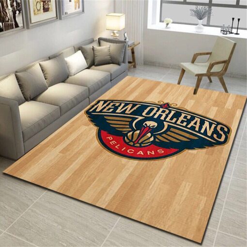 New Orleans Pelicans Rug - Basketball Team Living Room Carpet, Sports Floor Mat - Custom Size And Printing