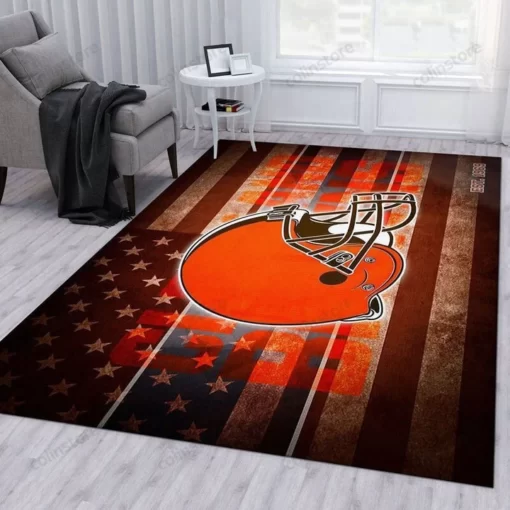 Cleveland Browns Nfl 14 Area Rug Living Room And Bed Room Rug - Custom Size And Printing