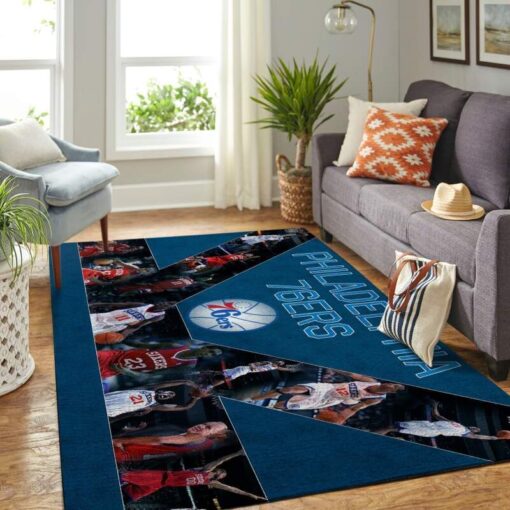 Philadelphia 76Ers Living Room Area Rug - Custom Size And Printing