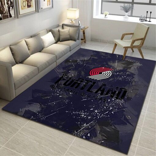Portland Trail Blazers Rug - Basketball Team Living Room Bedroom Carpet, Sports Floor Mat - Custom Size And Printing