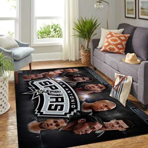 San Antonio Spurs Living Room Area Rug - Custom Size And Printing