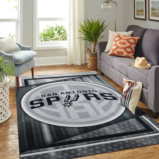 San Antonio Spurs Nba Area Rug - Team Logo Living Room Carpet - Custom Size And Printing
