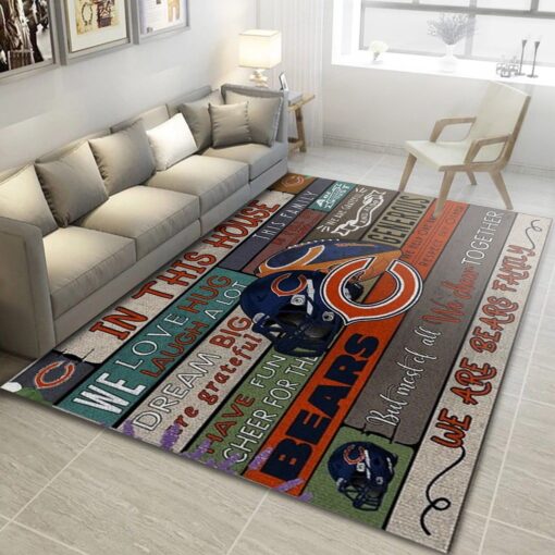 Chicago Bears Nfl Living Room Rug Nfl Rug Room Decor - Custom Size And Printing