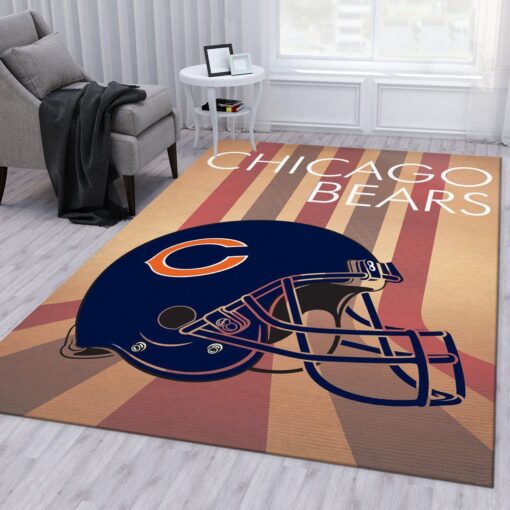 Chicago Bears Retro Nfl Area Rug Living Room Rug Us Gift Decor - Custom Size And Printing
