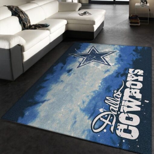 Dallas Cowboys Fade Rug Nfl Team Area Rug - Bedroom Rug - Custom Size And Printing