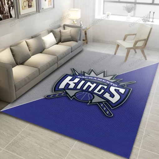 Sacramento Kings Team Logo Nba Living Room Carpet Area Rug Home Decor - Custom Size And Printing