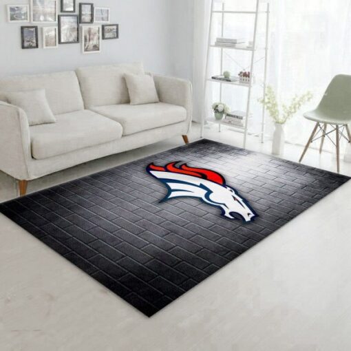 Denver Broncos Nfl Rug Living Room Rug Christmas Gift Us Decor - Custom Size And Printing