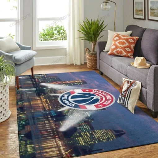 Washington Wizards Logo Gifts Nba Living Room Carpet Area Rug Home Decor - Custom Size And Printing