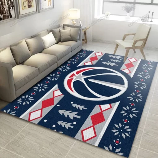 Washington Wizards Nba Team Area Rug Nba Rug Room Decor - Custom Size And Printing