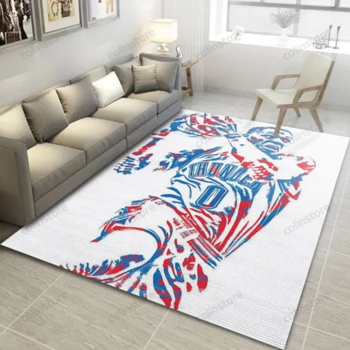 Oklahoma City Thunder Basketball Nba Living Room Carpet Area Rug Home Decor - Custom Size And Printing