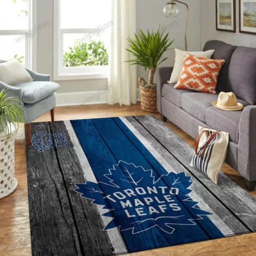 Toronto Maple Leafs Nhl Team Logo Area Rug - Living Room And Bed Room Rug - Custom Size And Printing