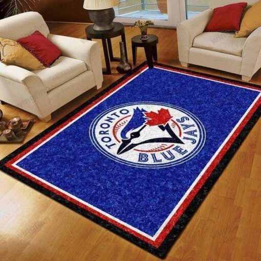 Toronto Blue Jays Area Rug Mlb Baseball Team Logo Living Room And Bed Room Rug - Custom Size And Printing
