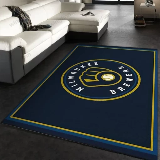 Milwaukee Brewers Mlb 17 Area Rug Living Room Rug Home Decor Carpet - Custom Size And Printing