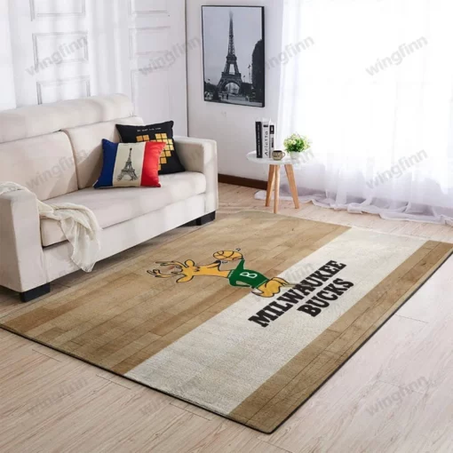 Milwaukee Bucks Area Rug Nba Basketball Team Logo Carpet Living Room Rug - Custom Size And Printing