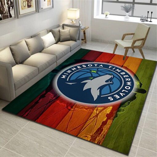 Minnesota Timberwolves Rug - Basketball Team Living Room Carpet - Custom Size And Printing