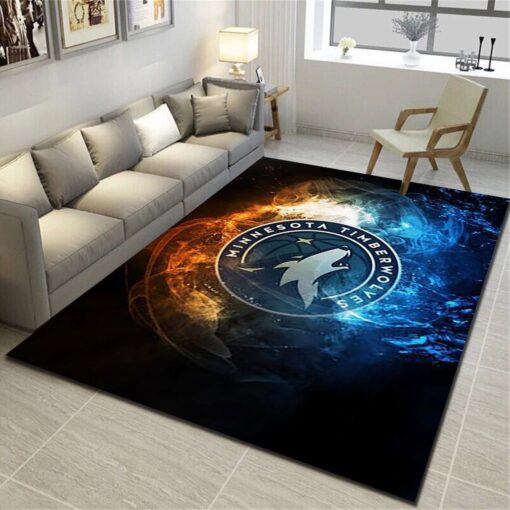 Minnesota Timberwolves Area Rug - Basketball Team Living Room Bedroom Carpet - Custom Size And Printing
