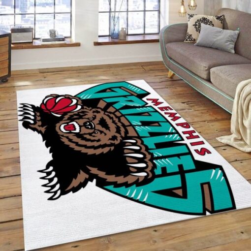 Memphis Grizzlies Logo Nice Gifts Nba Living Room Carpet Rug Home Decor - Custom Size And Printing