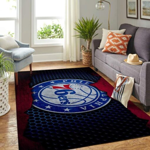Philadelphia 76Ers Living Room Area Rug - Custom Size And Printing