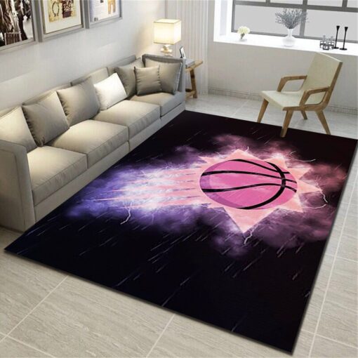 Phoenix Suns Logo Area Rug - Basketball Team Living Room Bedroom Carpet - Custom Size And Printing