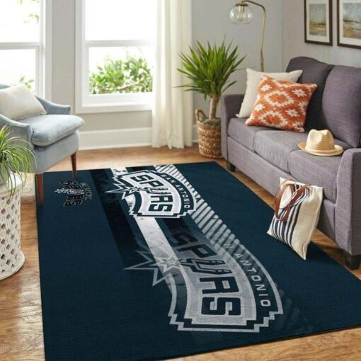 San Antonio Spurs Living Room Area Rug - Custom Size And Printing