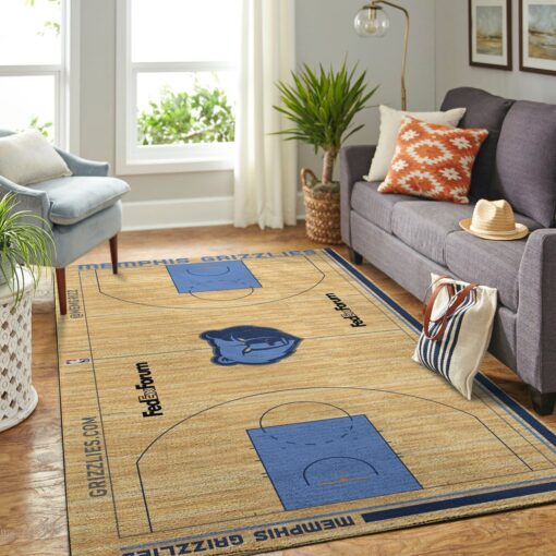 Memphis Grizzlies Court Area Rug Nba Basketball Team Logo Carpet - Custom Size And Printing