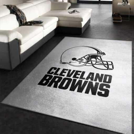 Cleveland Browns Silver Nfl Living Room Carpet Rug Home Decor - Custom Size And Printing