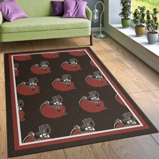 Cleveland Browns Repeat Rug Nfl Team Area Rug - Custom Size And Printing