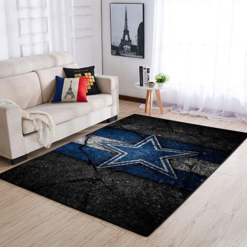 Dallas Cowboys Nfl Football Team Logo Area Rug - Carpet - Custom Size And Printing