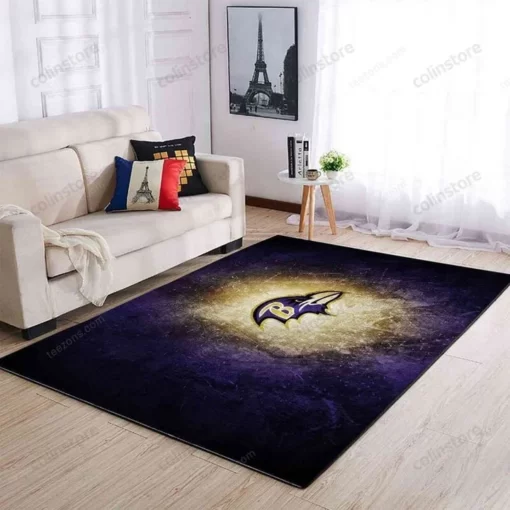 Baltimore Ravens NFL Area Rug Living Room - Custom Size And Printing